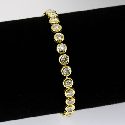 Tennis Armband 750 Gold 18 kt Gelbgold - Brillanten 4,50 ct W/SI - Wert 12400,-