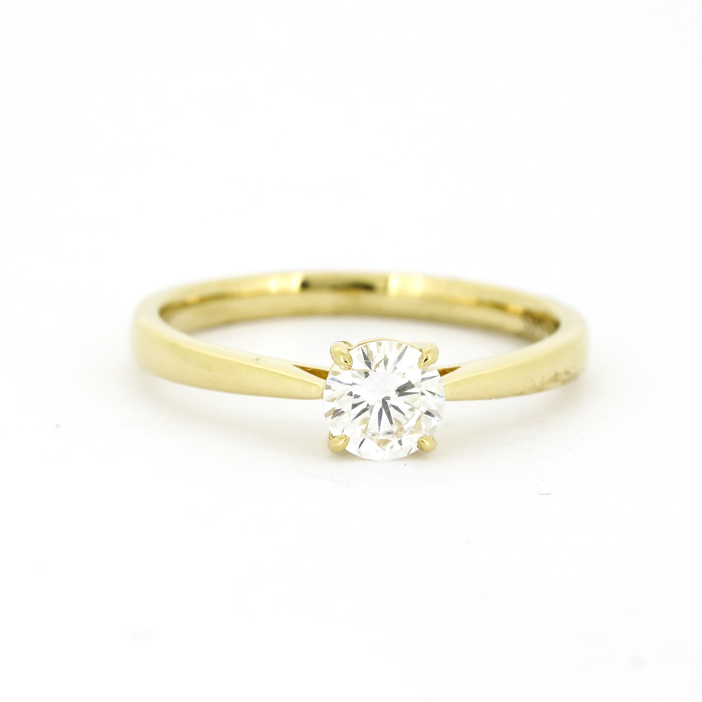 Solitär Verlobungsring 585 Gold 14 kt Gelbgold - 0,50 ct Brillant E VS2 - CVD Labor Diamant