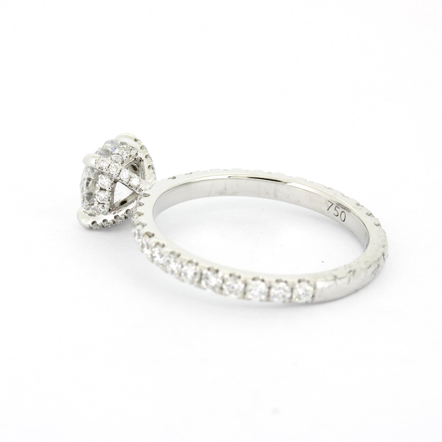 Solitär Verlobungsring 585 Gold 14 kt Weißgold - IGI 1,03 ct Brillant VS2 - CVD Labor Diamant