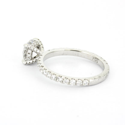 Solitär Verlobungsring 585 Gold 14 kt Weißgold - IGI 1,03 ct Brillant VS2 - CVD Labor Diamant