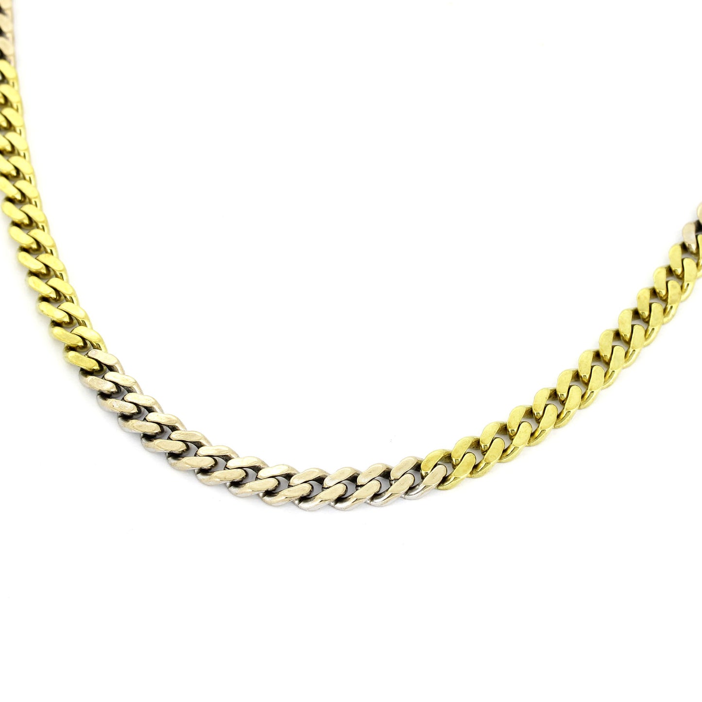 Panzer Kette 333 Gold 8 kt bicolor - 51 cm lang -  Breite 5 mm