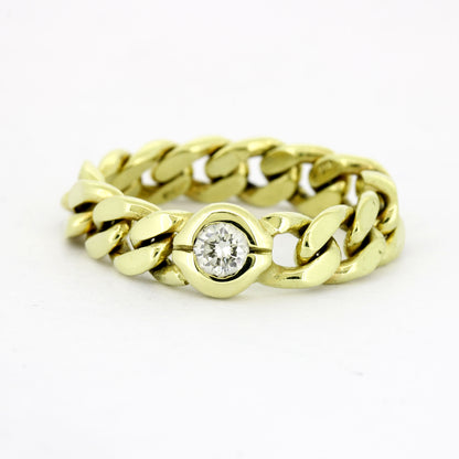 Panzer Ring 585 Gold 14 Kt mit Diamanten 0,20 ct W/SI - Wert 1500,-