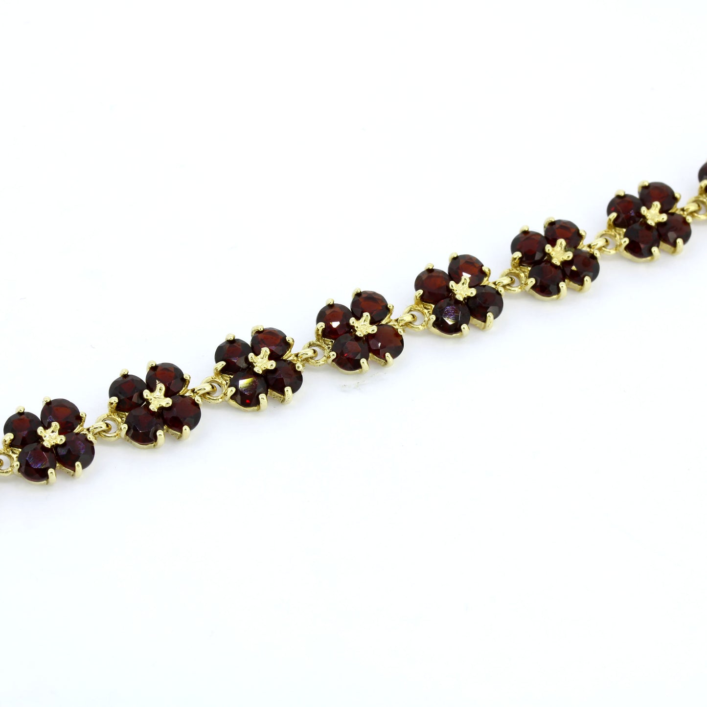 585 Gold Armband Granat 17,5 cm 11,34 g Gelbgold Granatschmuck- Wert 2160,-