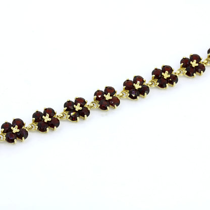 585 Gold Armband Granat 17,5 cm 11,34 g Gelbgold Granatschmuck- Wert 2160,-