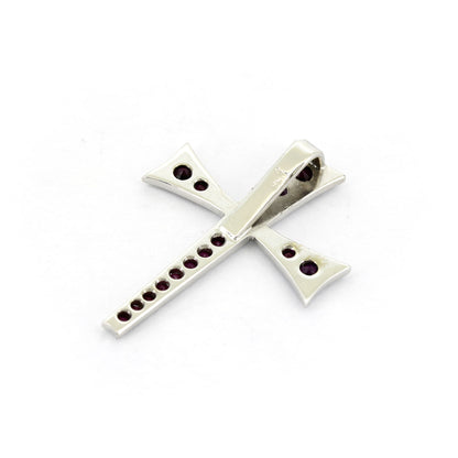 Kreuz Anhänger 585 Gold 14 kt Weißgold - Rubine