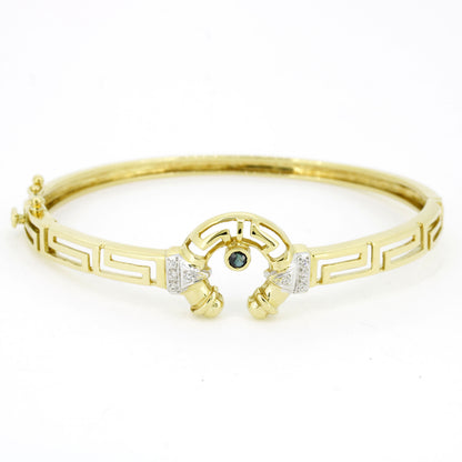 Armreif 585 Gold 14 Karat Gelbgold Saphir und Zirkonia - Wert 3750,-