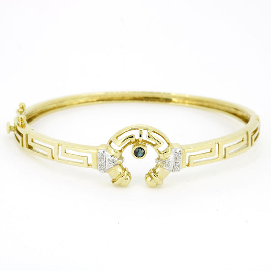 Armreif 585 Gold 14 Karat Gelbgold Saphir und Zirkonia - Wert 3750,-