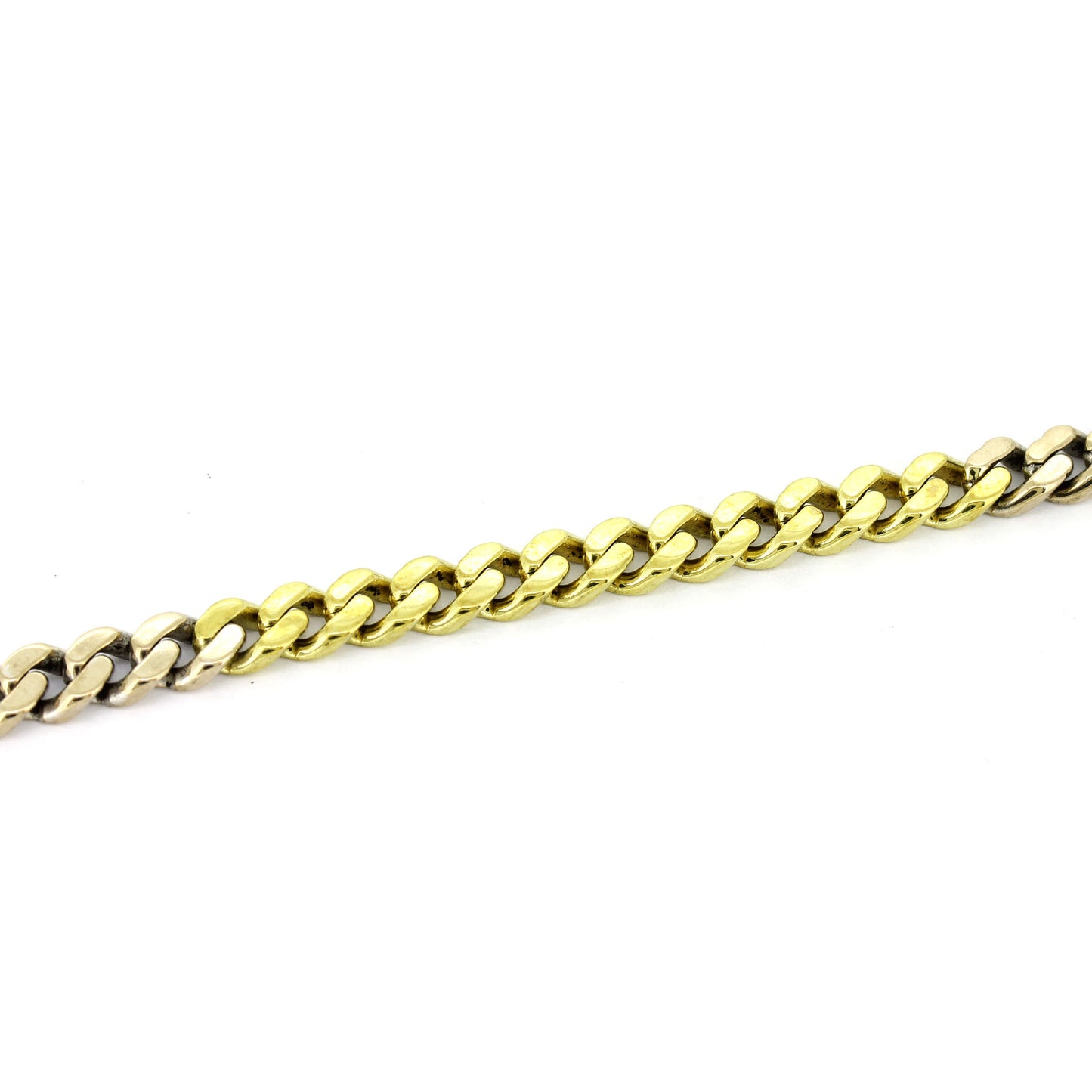 Panzer Kette 333 Gold 8 kt bicolor - 51 cm lang -  Breite 5 mm