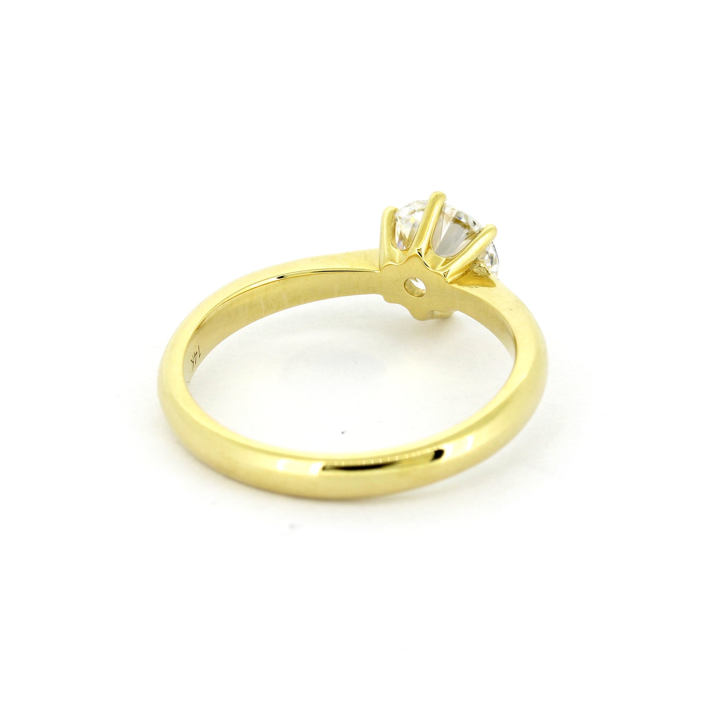 Solitär Ring 585 Gold 14 kt Gelbgold - IGI 1,05 ct Brillant VVS1 - CVD