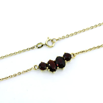 333 Gold Collier Granat Kette 41 cm Anhänger Gelbgold 4,62 g - Wert 580,-