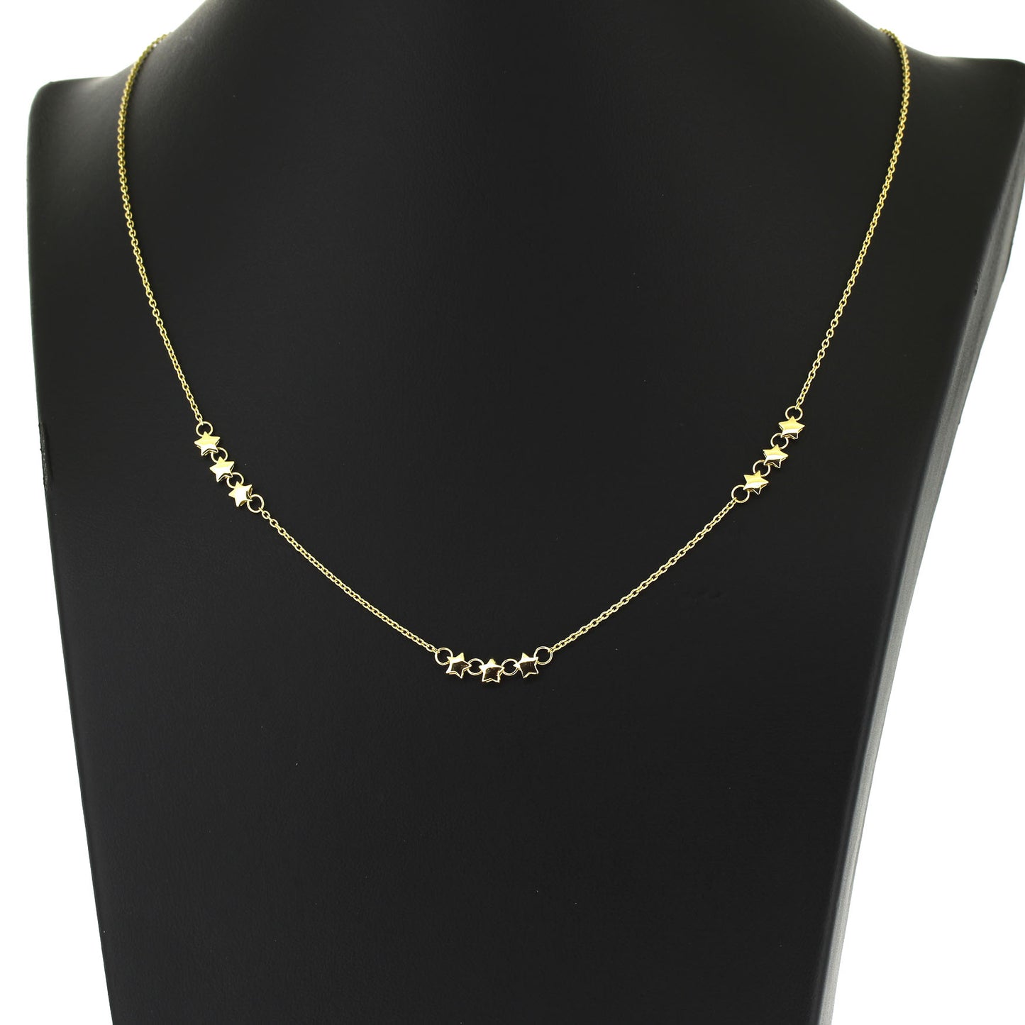 Sternen Kette 585 Gold 14 kt Gelbgold - 45 - 48 cm lang