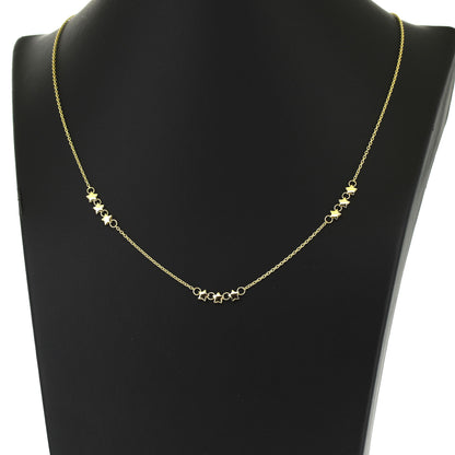 Sternen Kette 585 Gold 14 kt Gelbgold - 45 - 48 cm lang