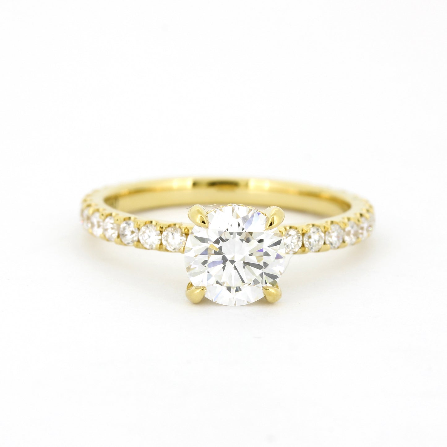 Solitär Verlobungsring 585 Gold 14 kt Gelbgold- IGI 1,03 ct Brillant VS2 - CVD Labor Diamant