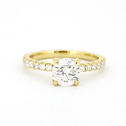 Solitär Verlobungsring 585 Gold 14 kt Gelbgold- IGI 1,03 ct Brillant VS2 - CVD Labor Diamant