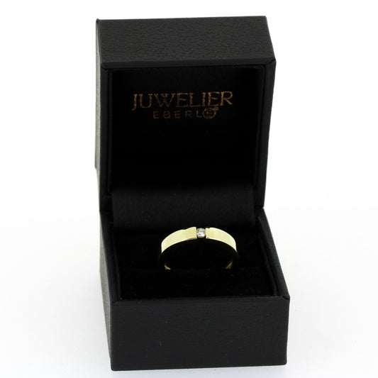 Ring 375 Gold 9 kt Gelbgold - 0,07 ct Brillanten W/SI - Wert 530,-