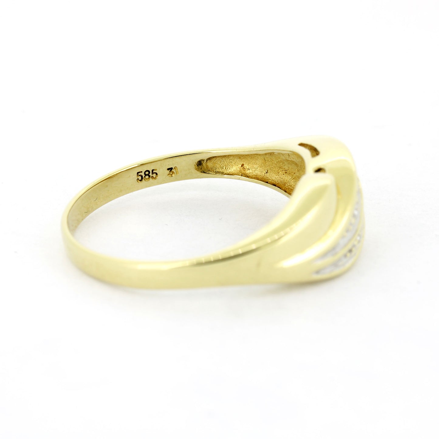 Ring 585 Gold 14 Kt Gelbgold und Weißgold - Diamanten - Wert 680,-