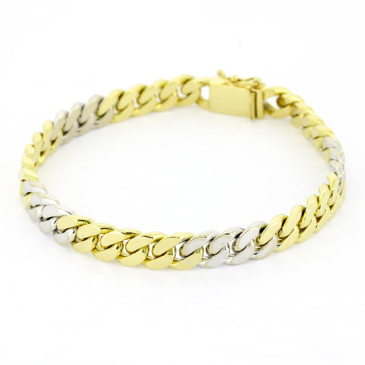 Armband 750 Gold 18 Kt bicolor 7,4 mm - Länge: 20,5 cm - Wert 5670,-