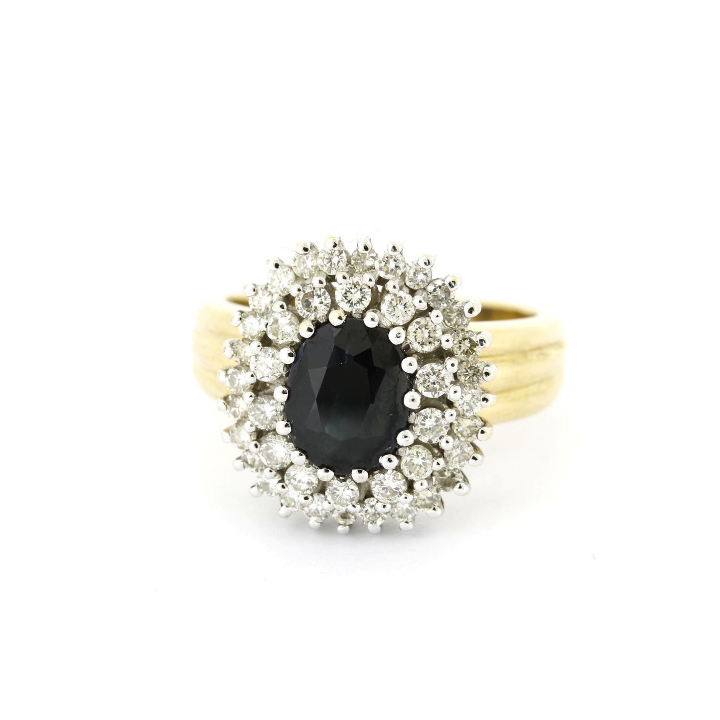 Ring 585 Gold 14 Kt Weißgold - Saphir - 0,80 ct Brillanten - Wert 2550 ,-