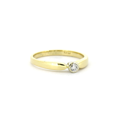 Ring 585 Gold 14 Kt bicolor - 0,05 ct W/SI - Wert 520,-