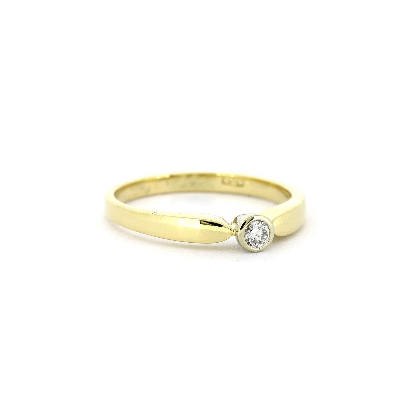 Ring 585 Gold 14 Kt bicolor - 0,05 ct W/SI - Wert 520,-