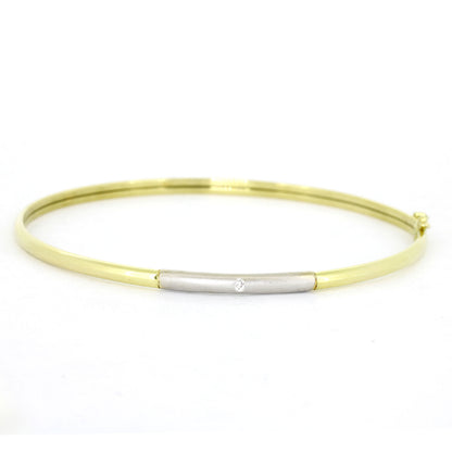 Armreif 585 Gold 14 Kt 64 x 56 mm - Brillant 0,02 ct - Wert 900,-