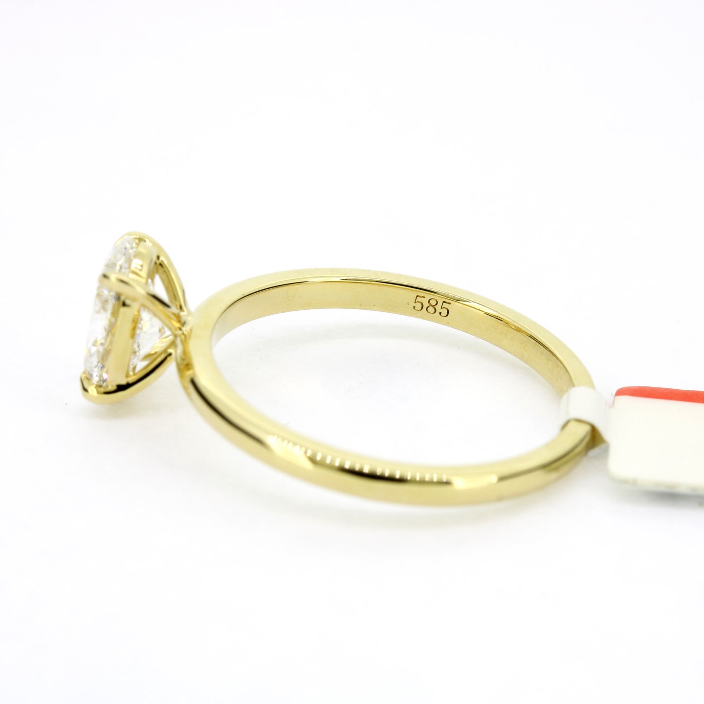 Ring 585 Gold 14 Kt Gelbgold 1 ct oval Diamant Lab Grown CVD