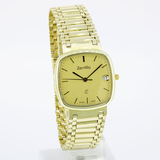 Zentra Armbanduhr 585 Gold 14 Kt - Quarz Uhr ETA955.114