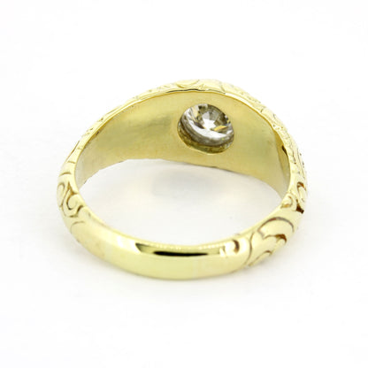 Ring 585 Gold 14 Kt Gelbgold - Diamant Altschliff 1,0 ct TW/P1 - Wert 4660,-