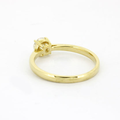 Solitär Verlobungsring 585 Gold 14 kt Gelbgold - 0,50 ct Brillant E VS2 - CVD Labor Diamant