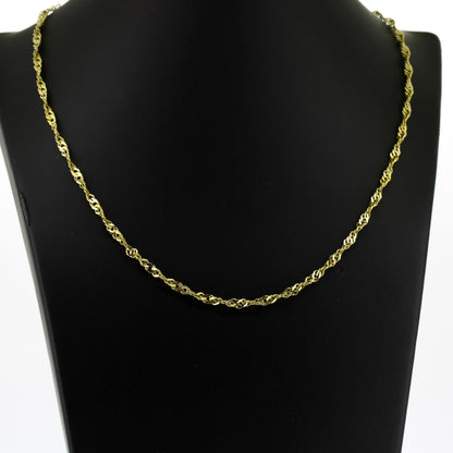 Kette 585 Gold 14 kt Gelbgold gedreht - 45 cm lang - Wert 1260,-