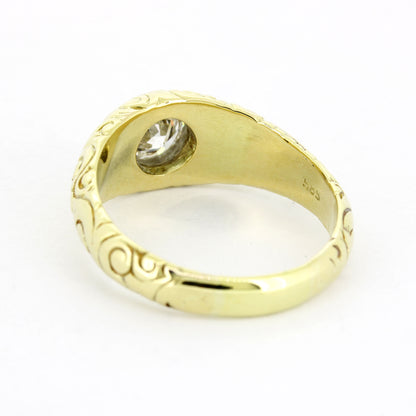 Ring 585 Gold 14 Kt Gelbgold - Diamant Altschliff 1,0 ct TW/P1 - Wert 4660,-