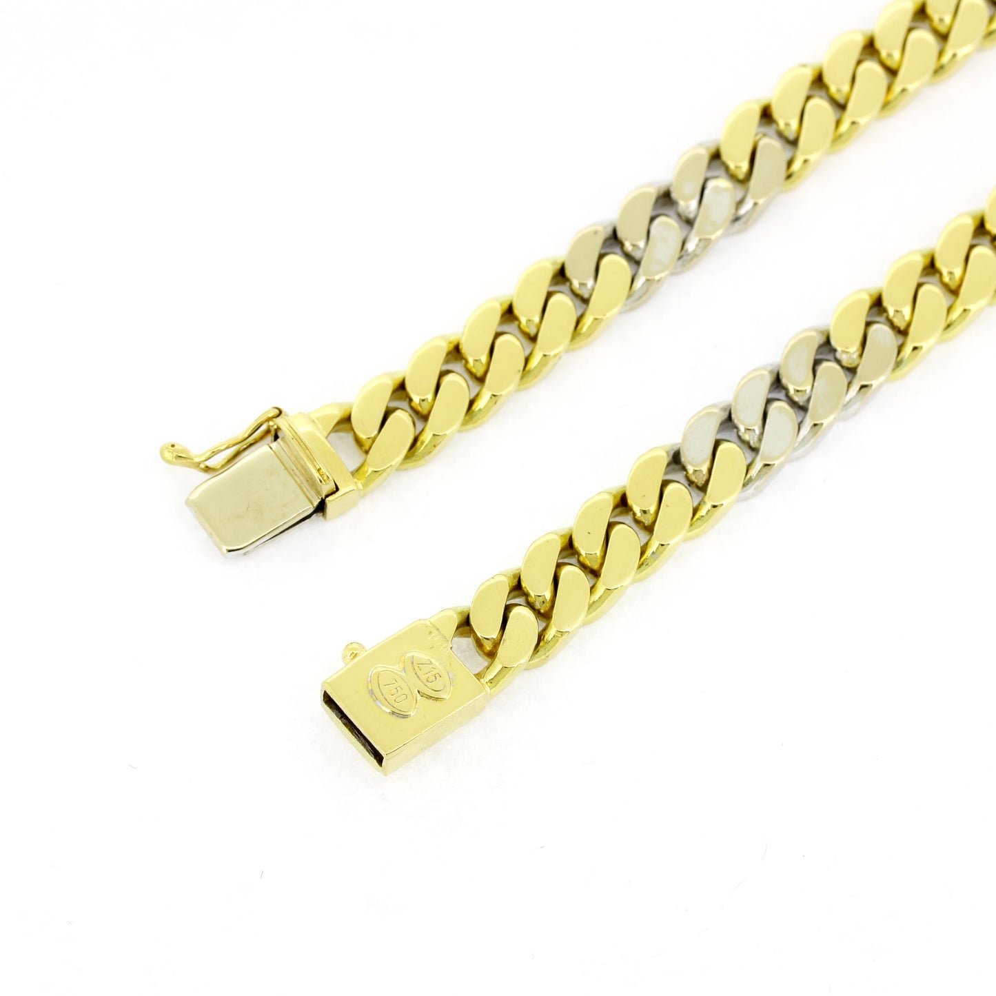 Armband 750 Gold 18 Kt bicolor 7,4 mm - Länge: 20,5 cm - Wert 5670,-