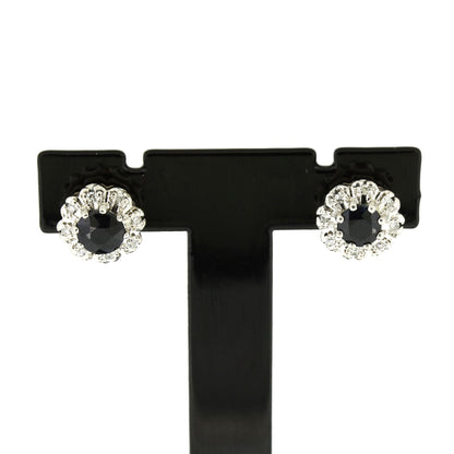 Ohrring 585 Gold 14 kt Saphir Diamanten Weißgold - Wert 750,-