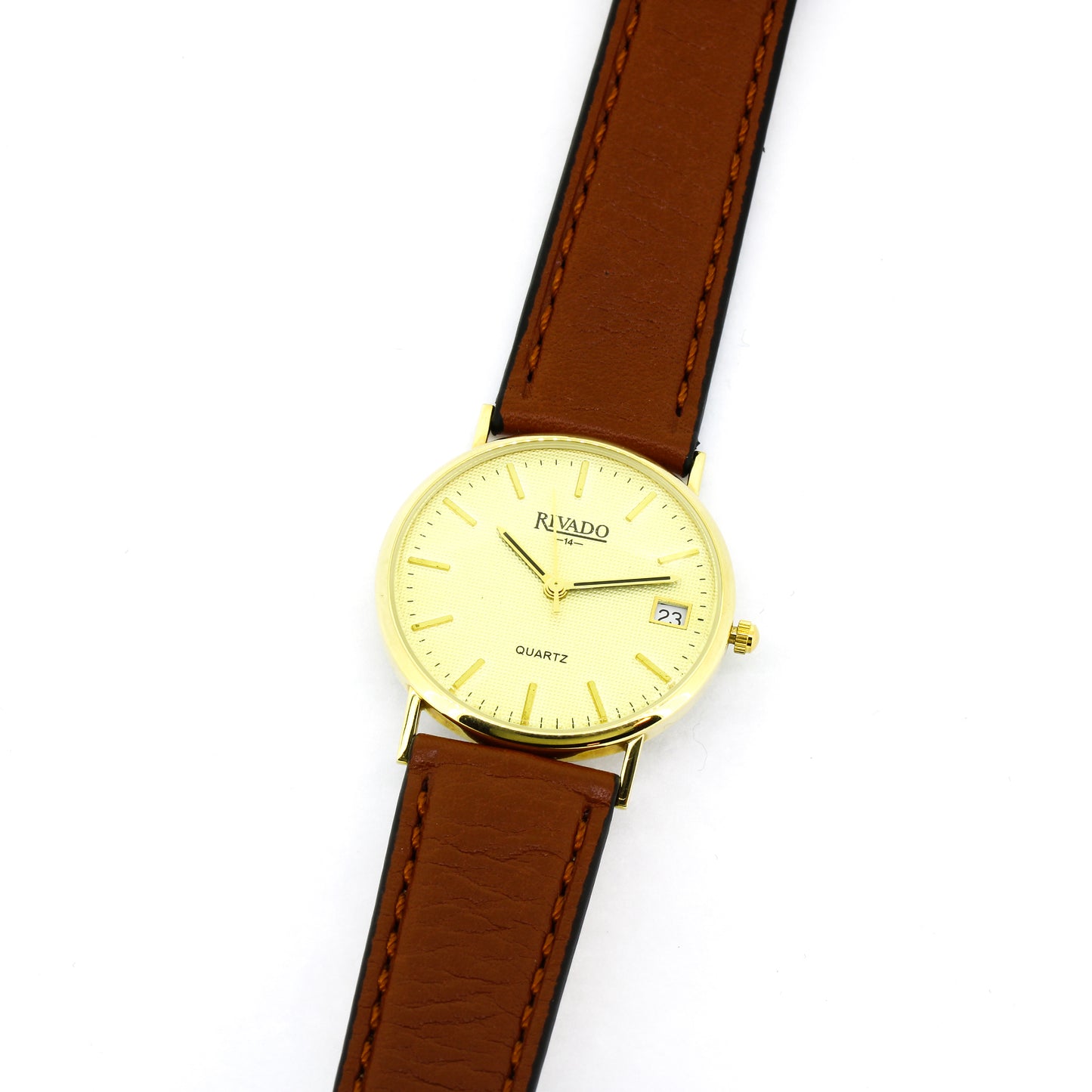 Rivado Herren Armbanduhr 14kt Gold ca. 1985 Quarz Vintage