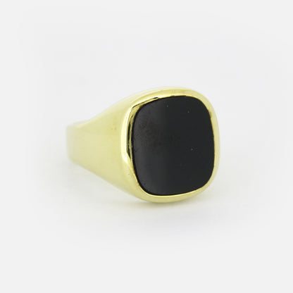 Siegel Ring 585 Gold 14 kt - Onyx - Wert 2450,-