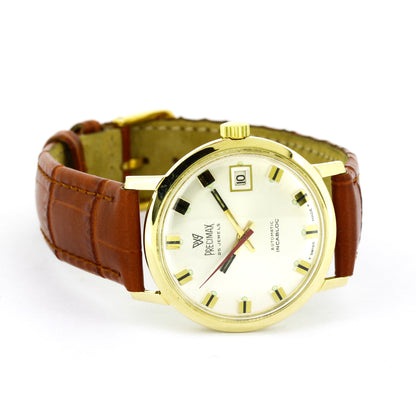 Precimax Herren Armbanduhr 585 Gold ca. 1970 Automatik Vintage