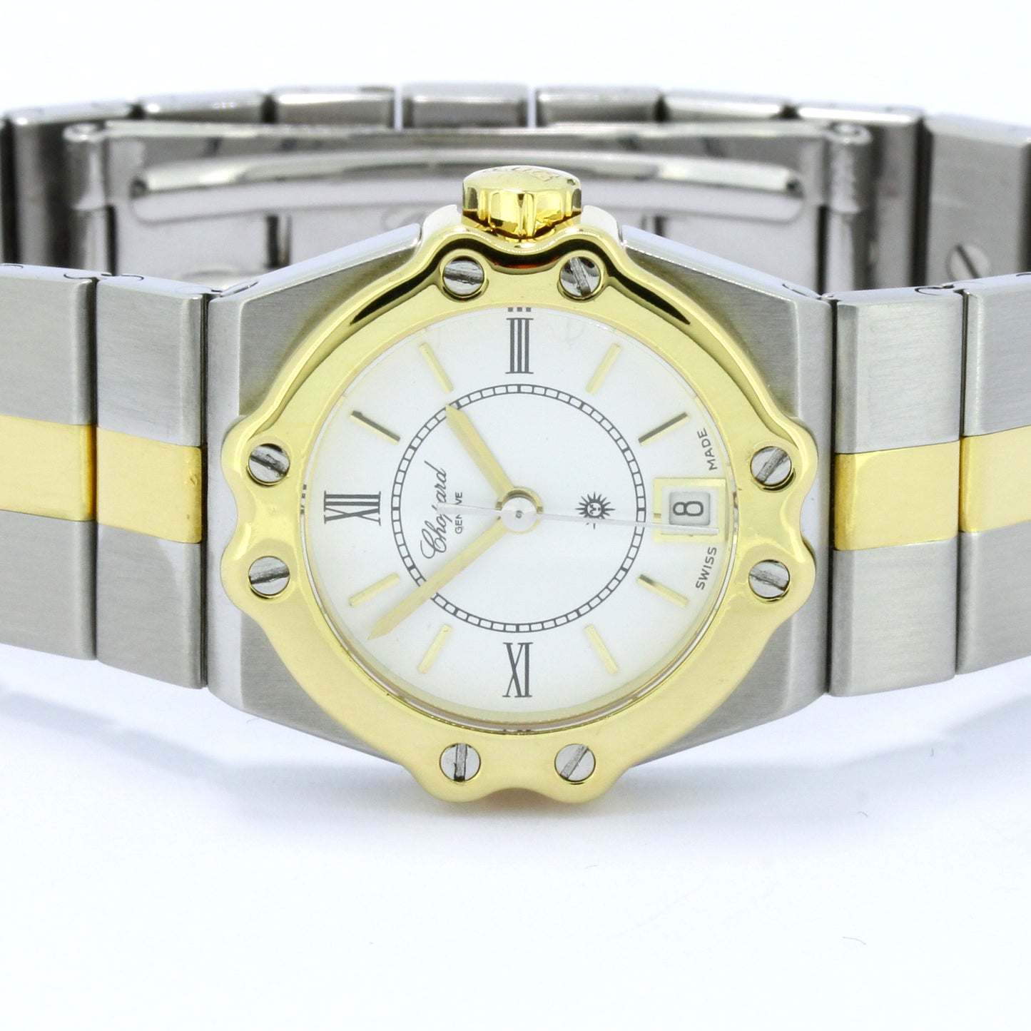 Chopard Damenuhr Lady St. Moritz 8024 Stahl Gold 750 24 mm Quarz