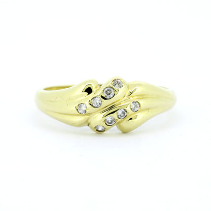 585 Gold Ring Gelbgold Brillant 0,10 ct W/SI Gr. 57 massiv elegant- Wert 820,-