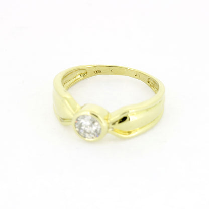 Solitär Ring 750 Gold 18 Kt - Brillanten 0,50 ct - Wert 1100,-