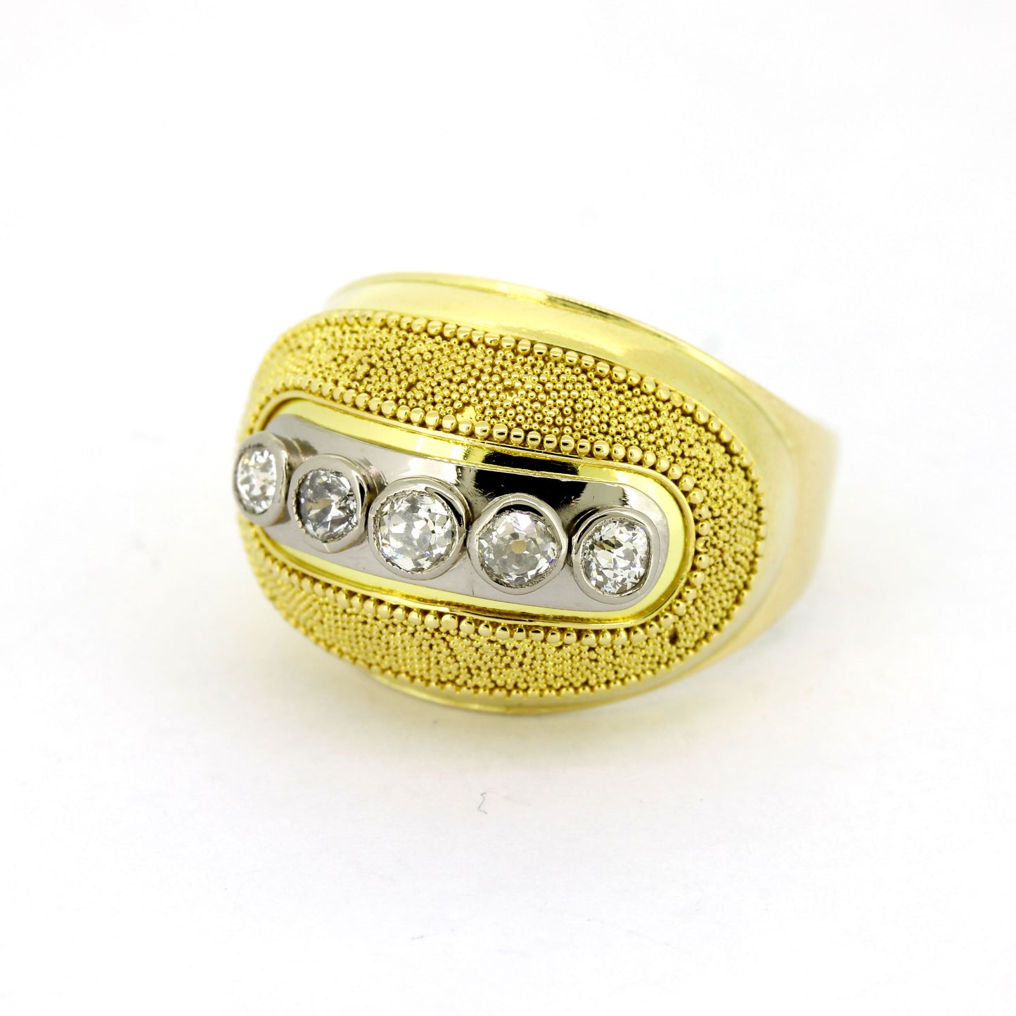 Ring 585 Gold 14 Kt - 5 Diamanten ca. 0,36 ct H - SI - Wert 1850,-