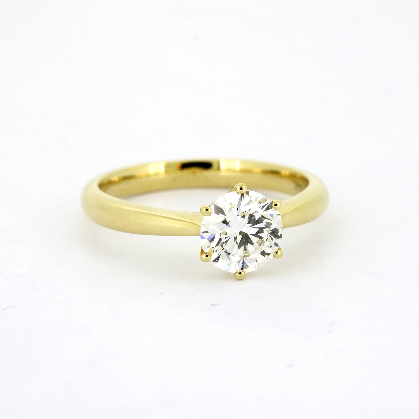 Solitär Ring 585 Gold 14 kt Gelbgold - IGI 1,05 ct Brillant VVS1 - CVD