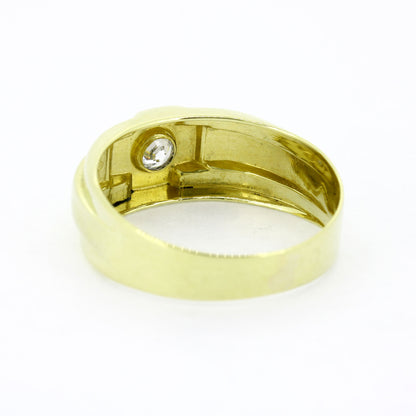 Ring 585 Gold 14 Karat Bicolor Zirkonia Gr. 61
