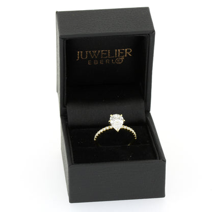 Ring 585 Gold 14 kt Gold - 1,50 ct Diamant tropfen VVS - CVD Labor Diamant