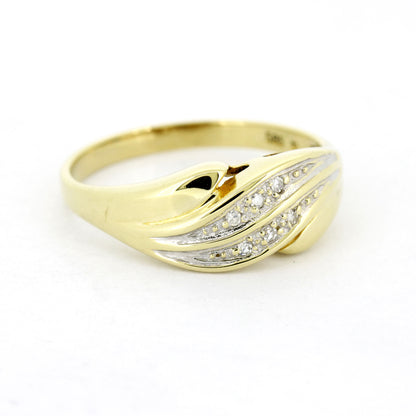 Ring 585 Gold 14 Kt Gelbgold und Weißgold - Diamanten - Wert 680,-