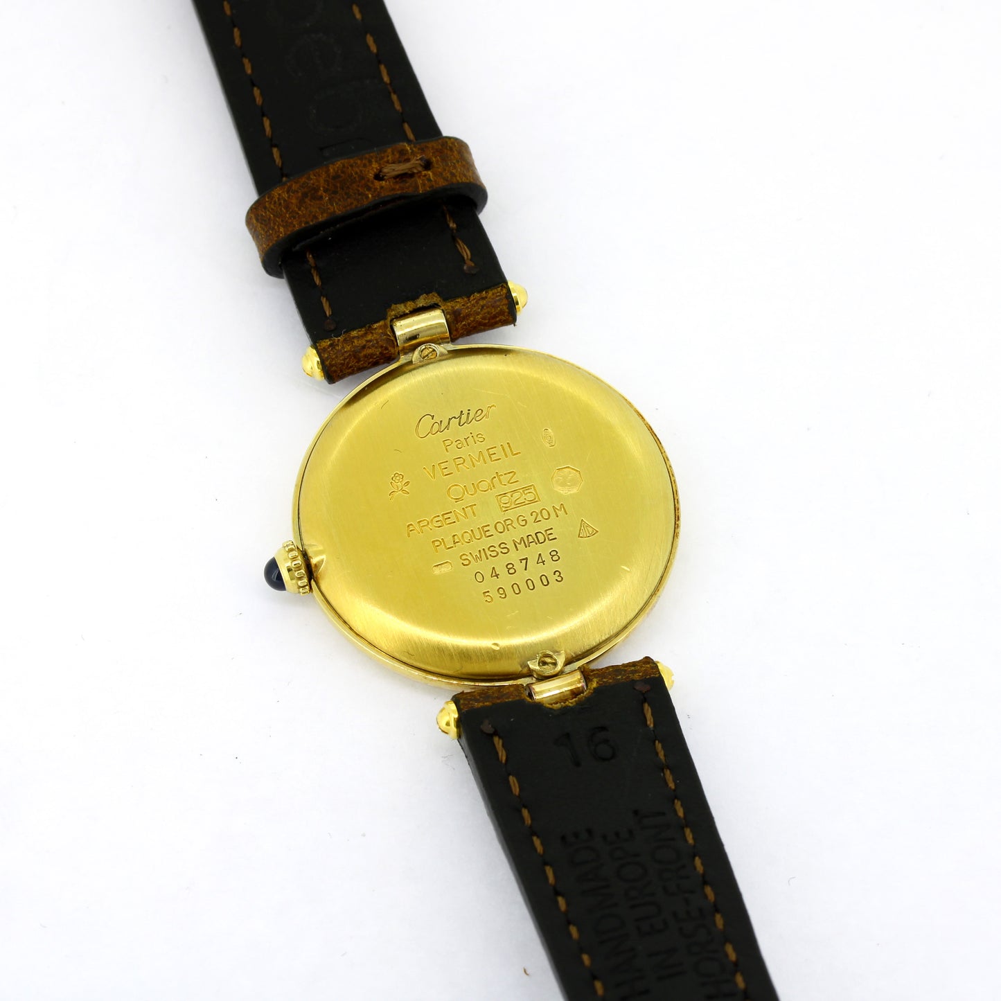 Cartier Must Vendôme Armbanduhr 590004 - Silber vergoldet - Quarz