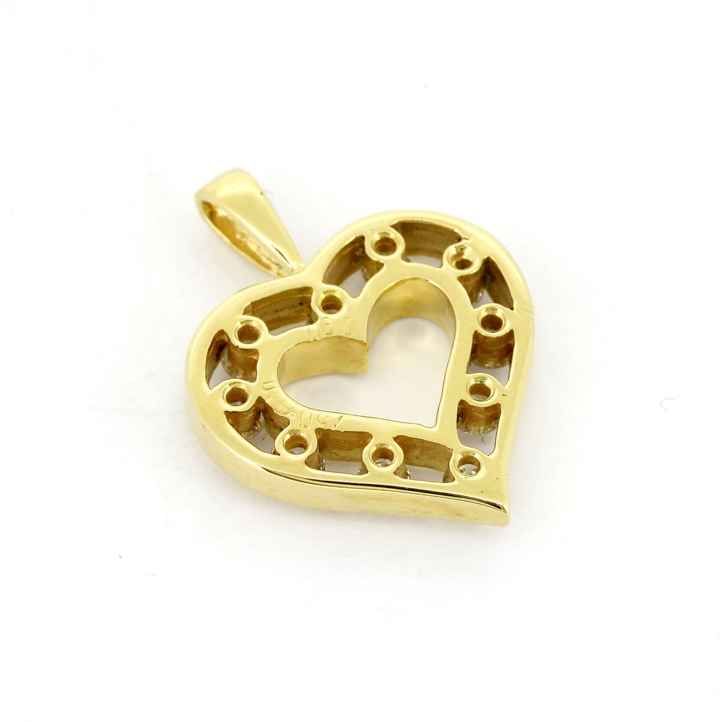 Gold Herz Anhänger 750 Gelbgold Brillant 0,60 ct TW/VS Schmuck - Wert 2180,-