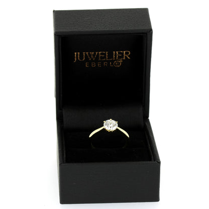 Solitär Ring 585 Gold 14 kt Gelbgold - IGI 1,05 ct Brillant VVS1 - CVD
