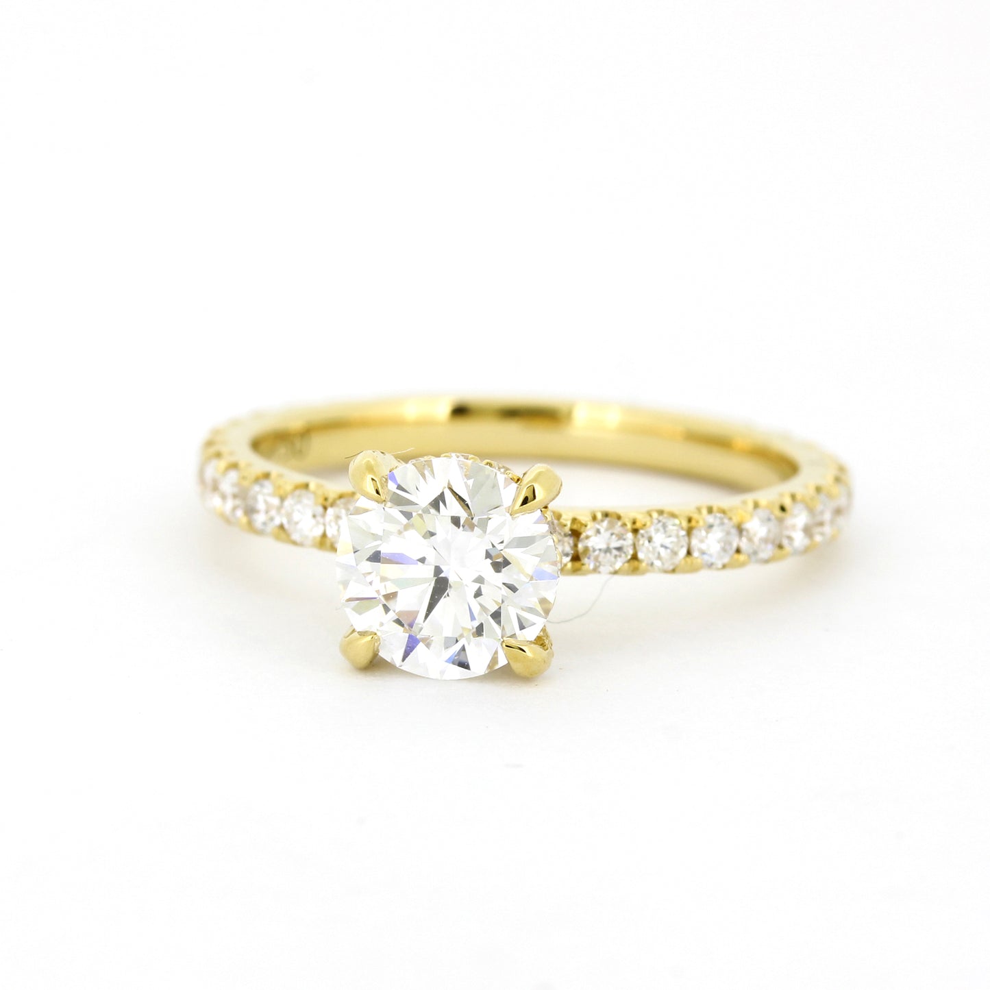 Solitär Verlobungsring 585 Gold 14 kt Gelbgold- IGI 1,03 ct Brillant VS2 - CVD Labor Diamant