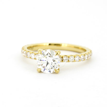 Solitär Verlobungsring 585 Gold 14 kt Gelbgold- IGI 1,03 ct Brillant VS2 - CVD Labor Diamant