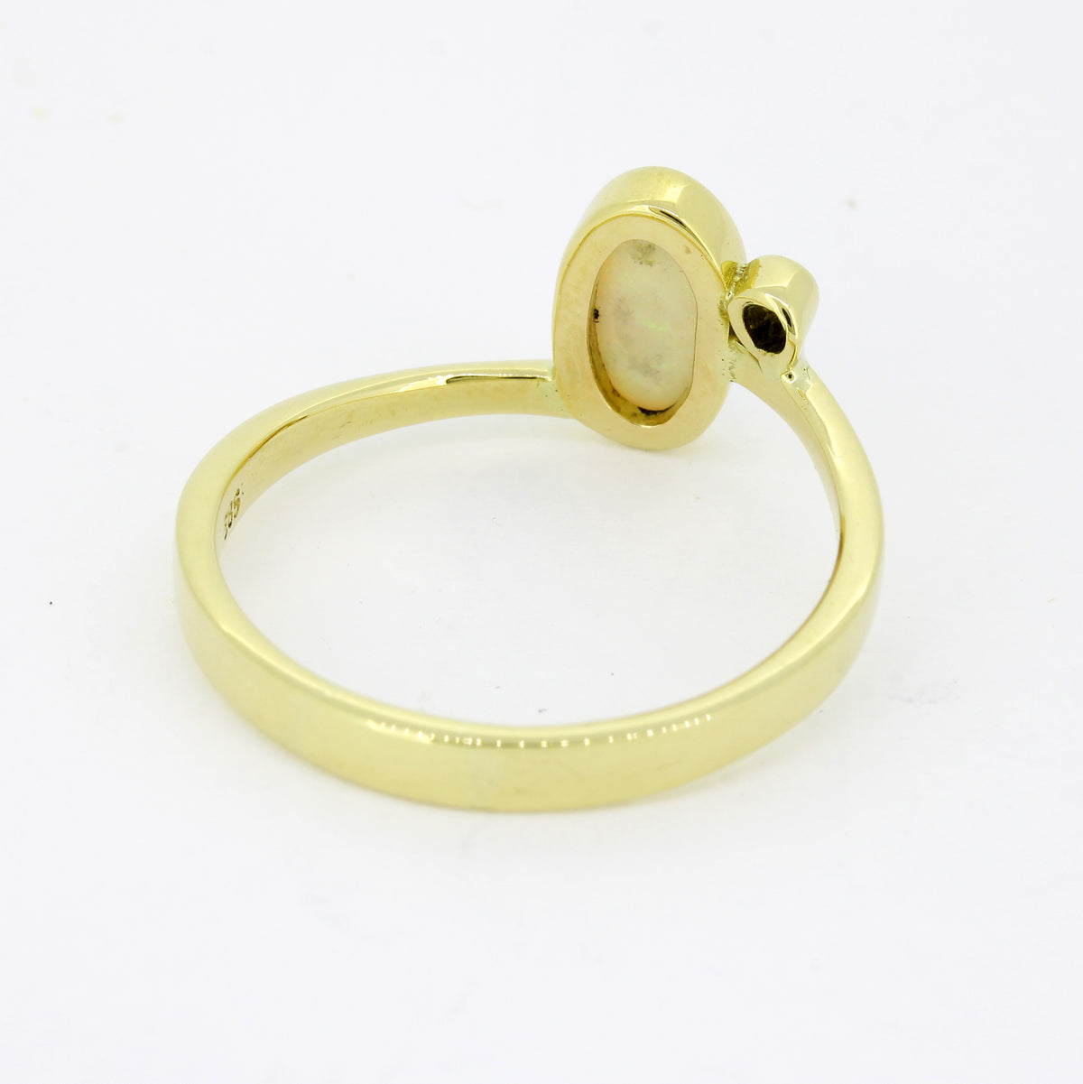 Ring 585 Gold 14 Karat Gelbgold Opal, Brillant 0,03 ct Gr. 59 - Wert 880,-
